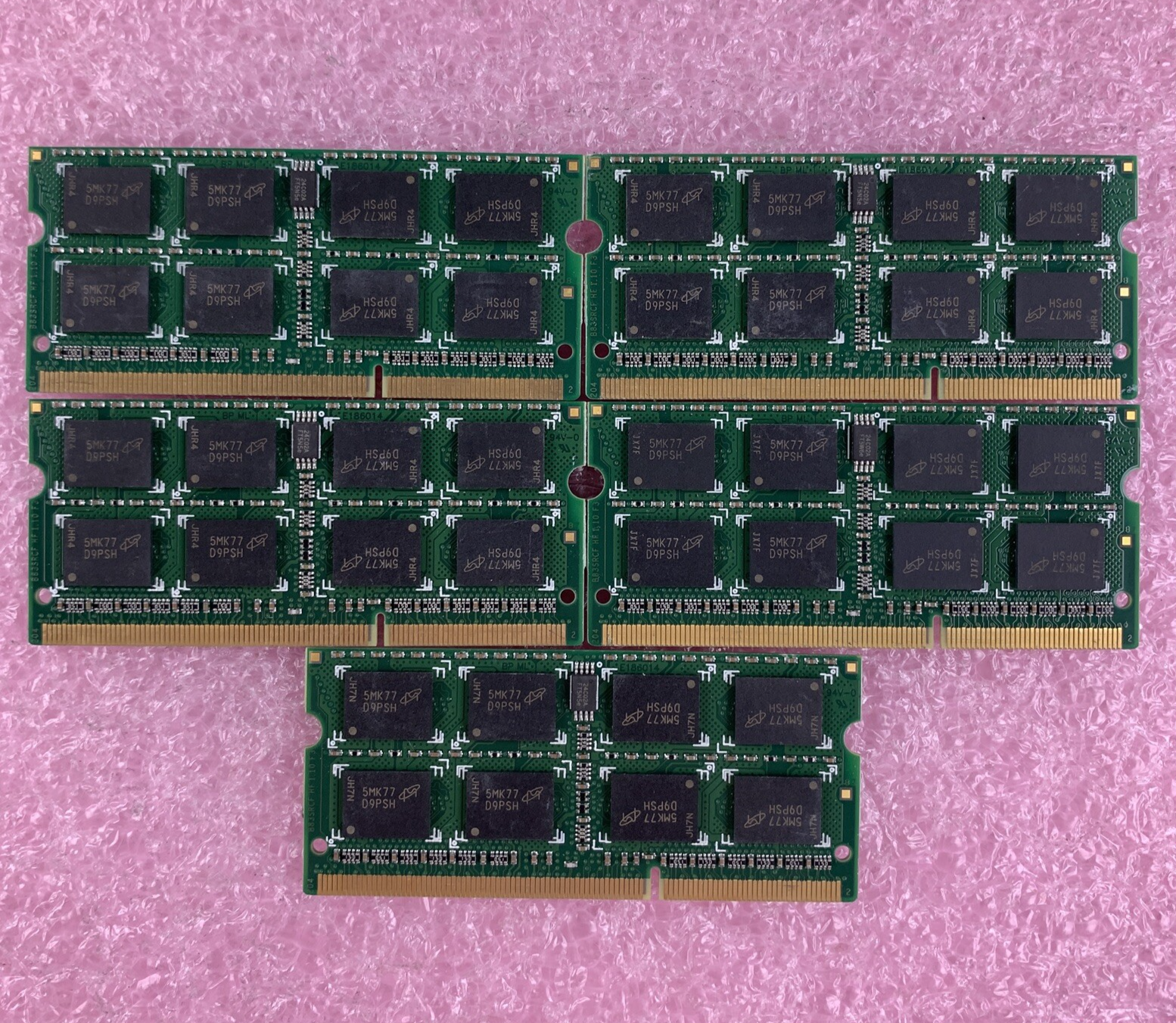 Crucial CT4G3S1067M.M16FKD 4 GB DDR3-1066 PC3-8500S 2Rx8 Laptop Lot of 5x