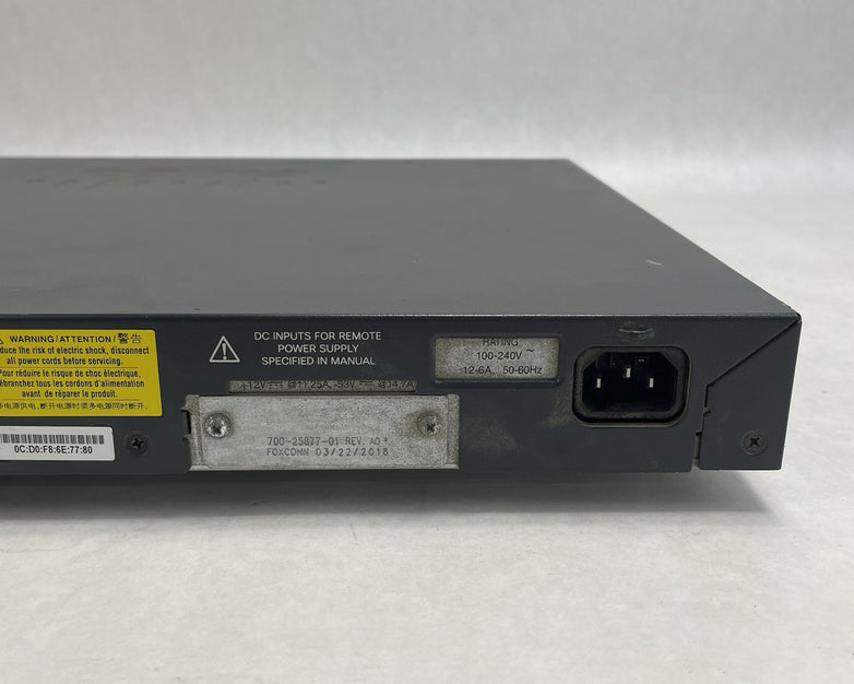 Cisco WS-C2960X-48FPS-L  V07 48 port GIG POE+ Switch Tested & Reset No Rack Ears