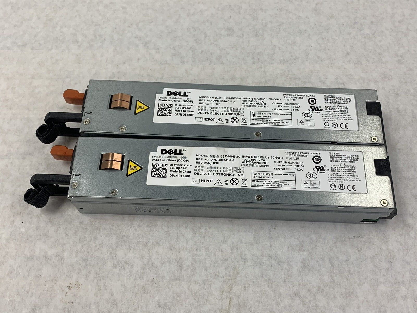 Lot of 2 Dell D400E-S0 Power Supply 32.3A 60Hz 240V 0T130K