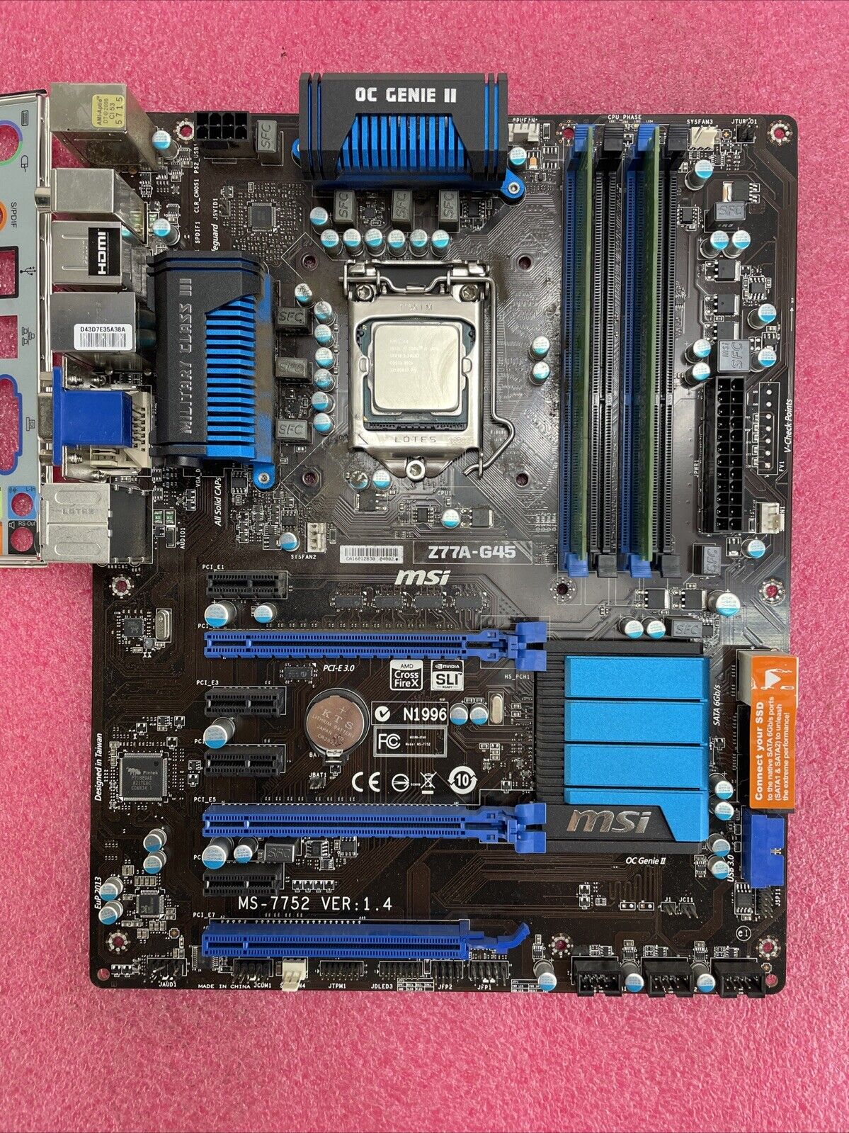 MSI MS-7752 Motherboard Intel Core i5-3470 3.2GHz 8GB RAM w/Shield
