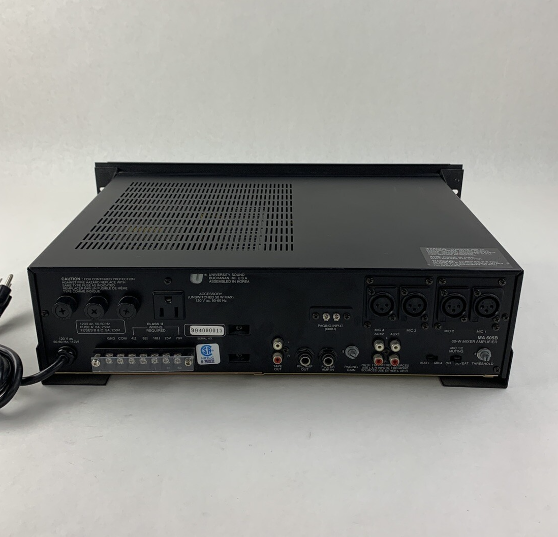 University Sound  MA605B  60-Watt Mixer-Amplifier Tested