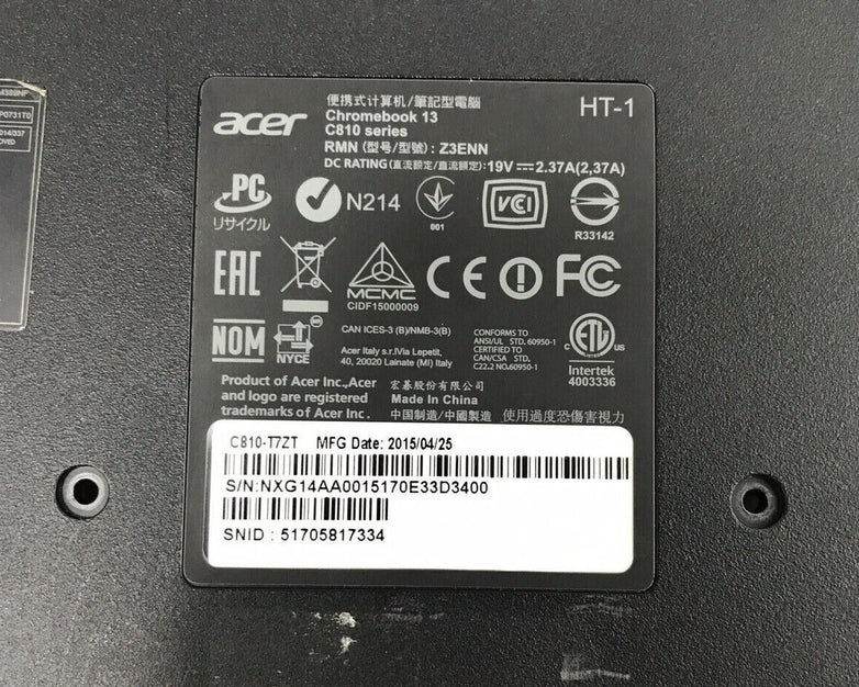 Acer Chromebook 13 Bottom Cover