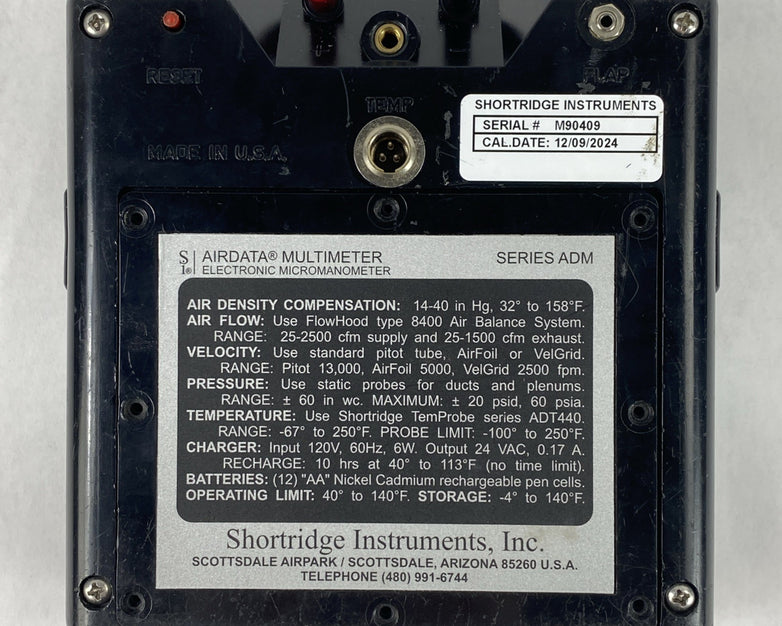 Shortridge ADM-870 Air Data Multimeter Electronic Micromanometer