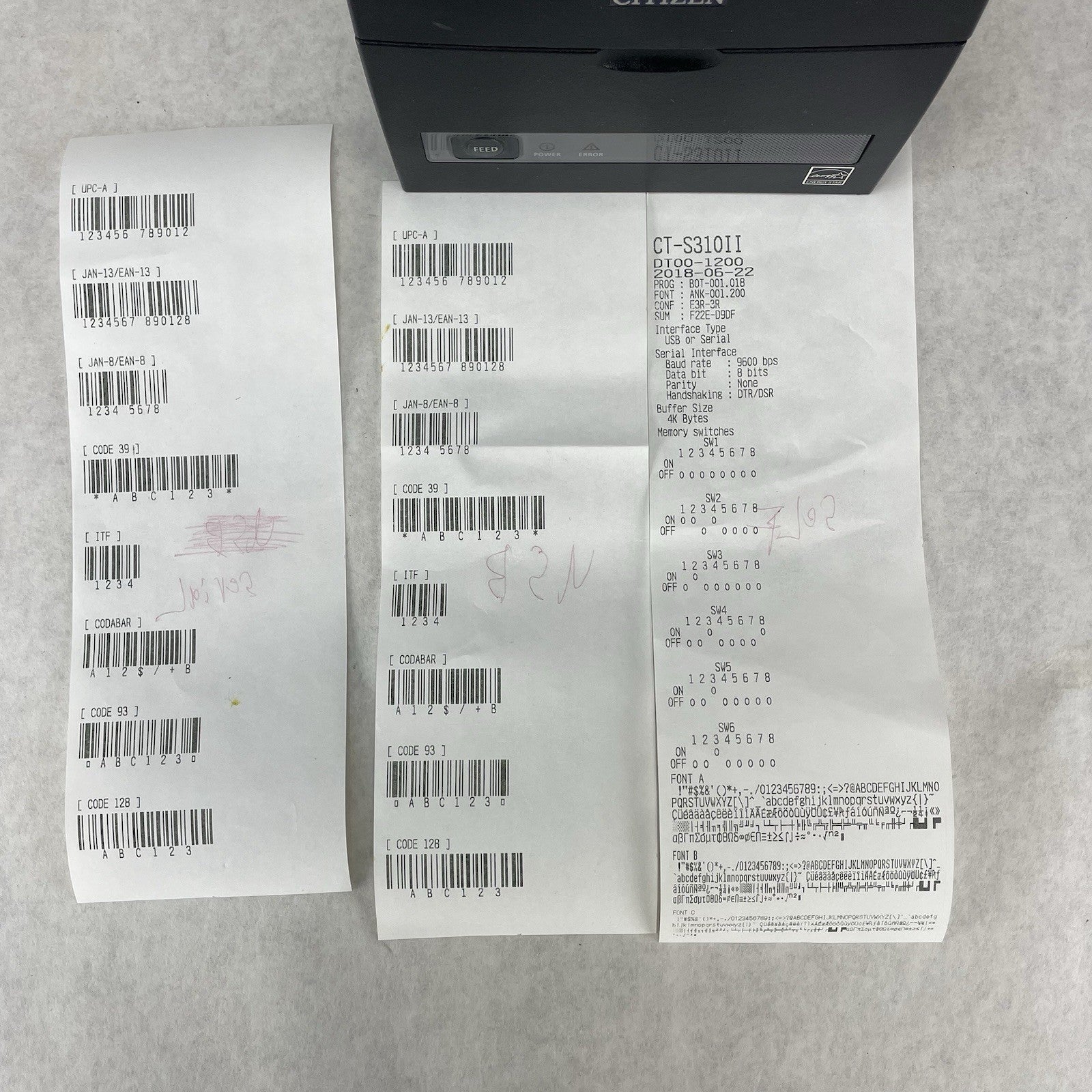 Citizen CT-S310II Thermal POS Receipt & Barcode Printer Tested