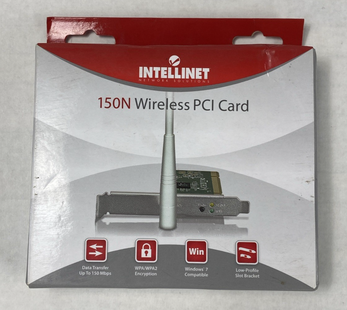 Intellinet 150N Wireless PCI Card with 3dBi Detachable Dipole Antenna