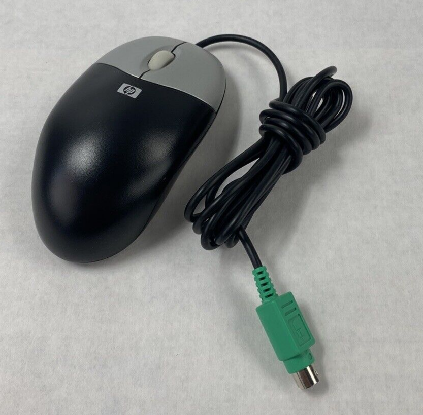 Lot of 6 HP MOAFKOA PS/2 Black and Silver Optical Scroll Wheel 3 Button Mouse