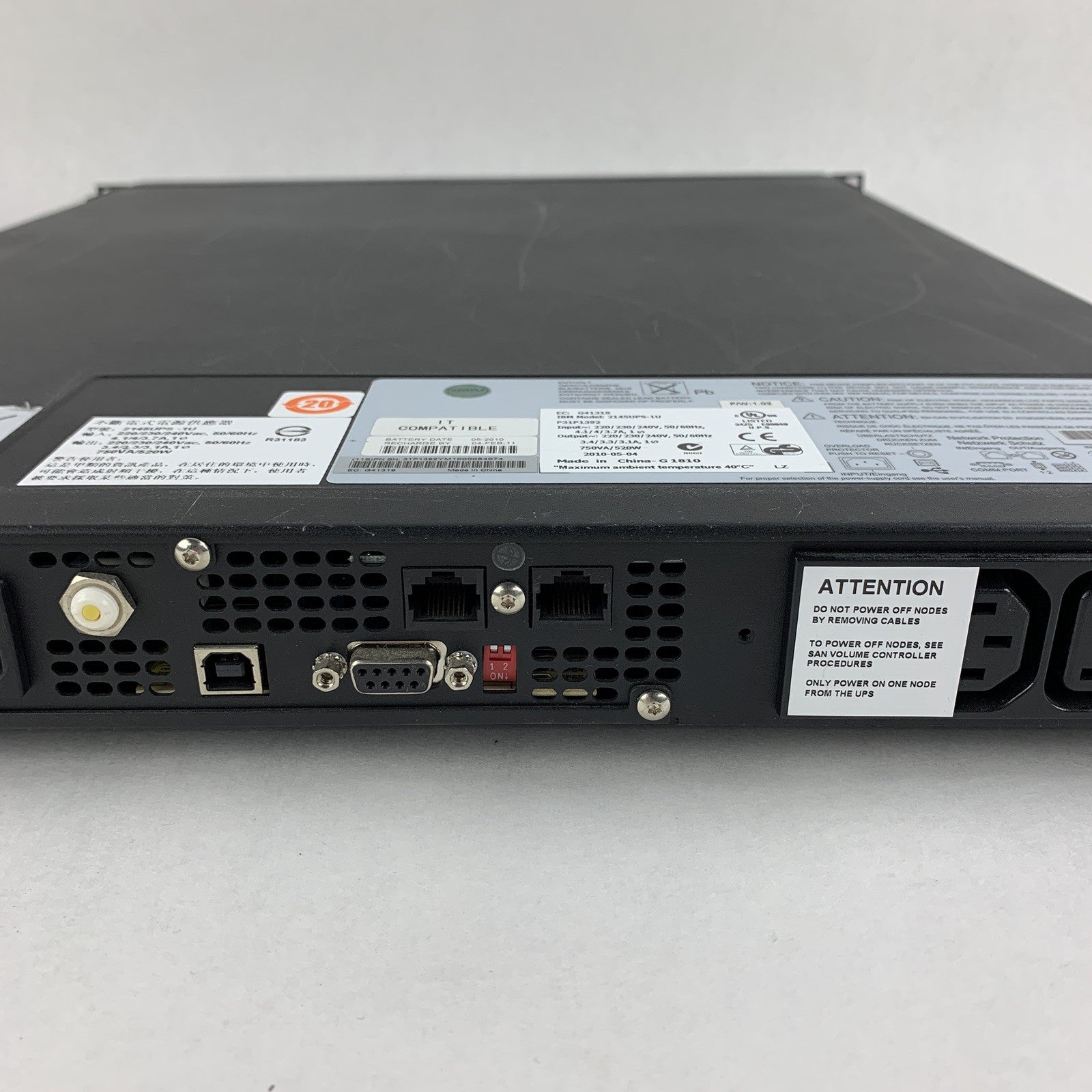 IBM 2145UPS-1U uninterruptable Power Supply Tested No Batteries W/ Caddy
