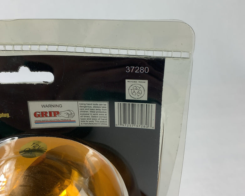 Grip 37280 Amber Economy Revolving Light Coiled Cord Plug New