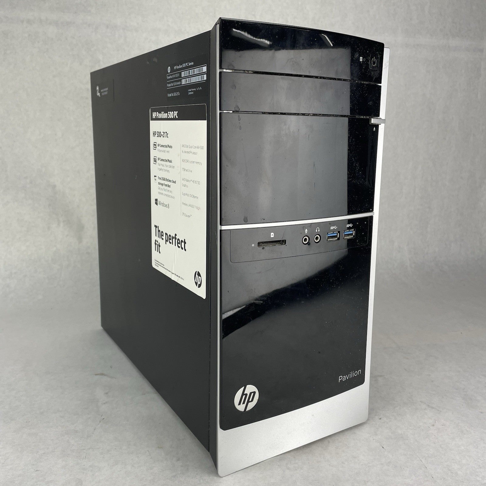 HP Pavilion 500-267C MT AMD A8-6500 3.5 GHz 8 GB RAM No HDD No OS