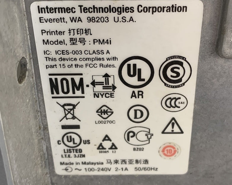 Intermec PM4i 203dpi IPL Thermal Label Printer - Tested Missing Front Door