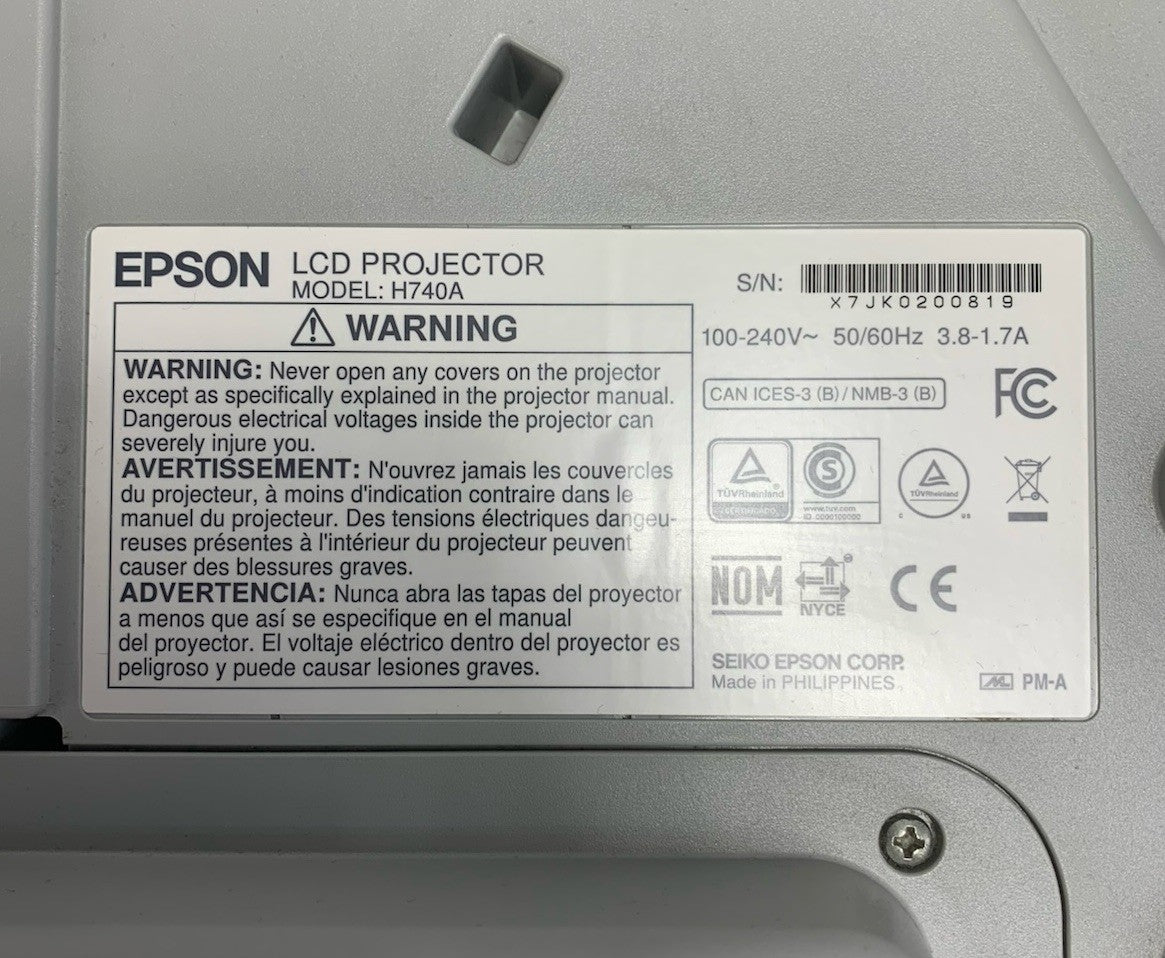Epson PowerLite 695Wi H740A LCD Lamp Projector 371 Lamp Hours - No Remote7