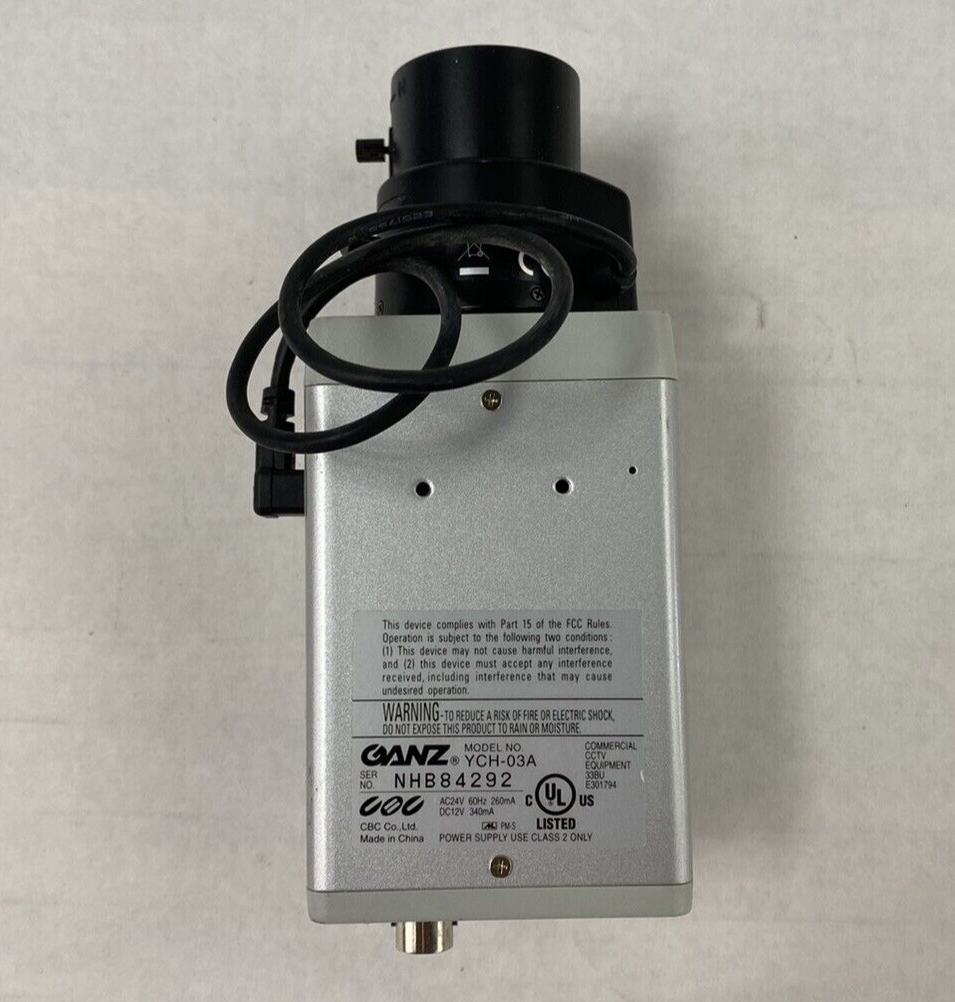 Ganz YCH-03A Color Camera with 1/3" 2.9-8.2mm 1:1.0 CS Lens For Parts or Repair