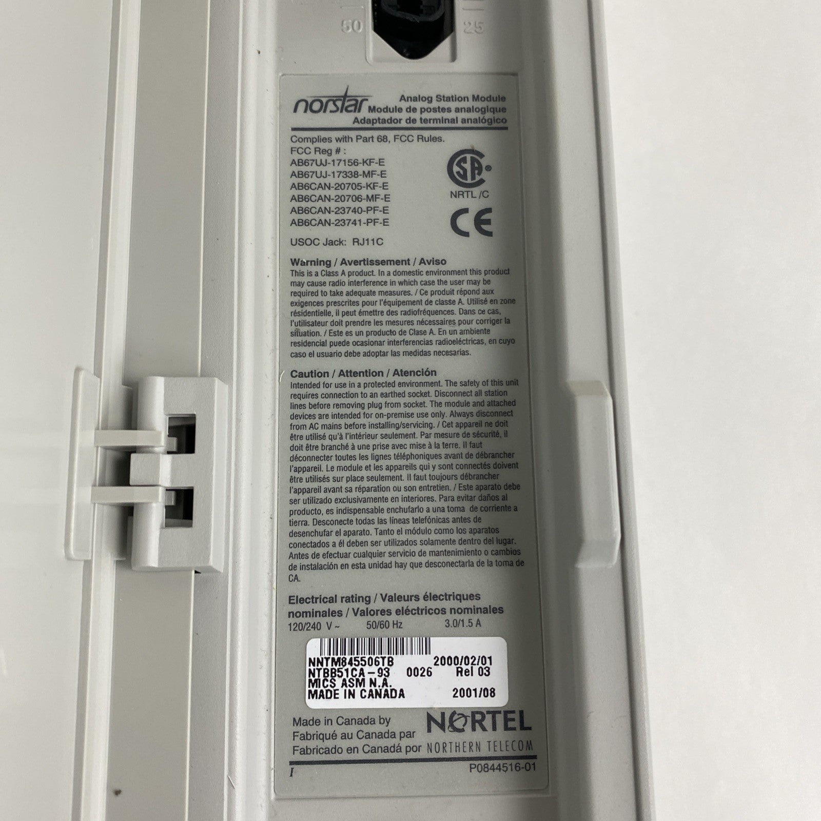 Nortel M0X8A Analog Station Module 9