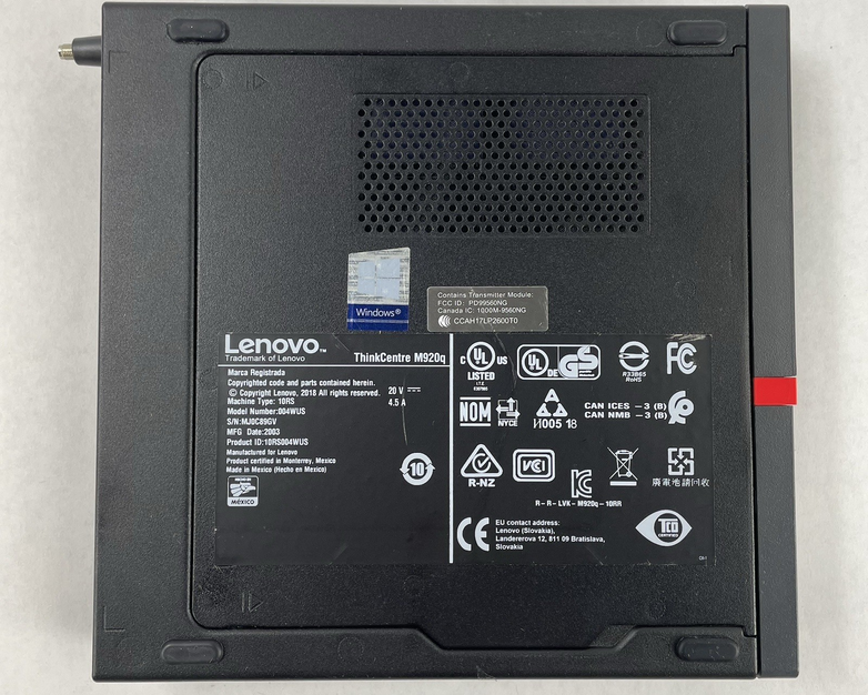Lenovo ThinkCentre M720Q Micro i5-9500T 2.20 GHz 8 GB RAM No SSD/OS/AC