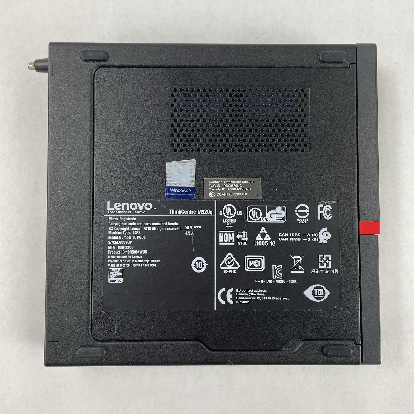 Lenovo ThinkCentre M720Q Micro i5-9500T 2.20 GHz 8 GB RAM No SSD/OS/AC9