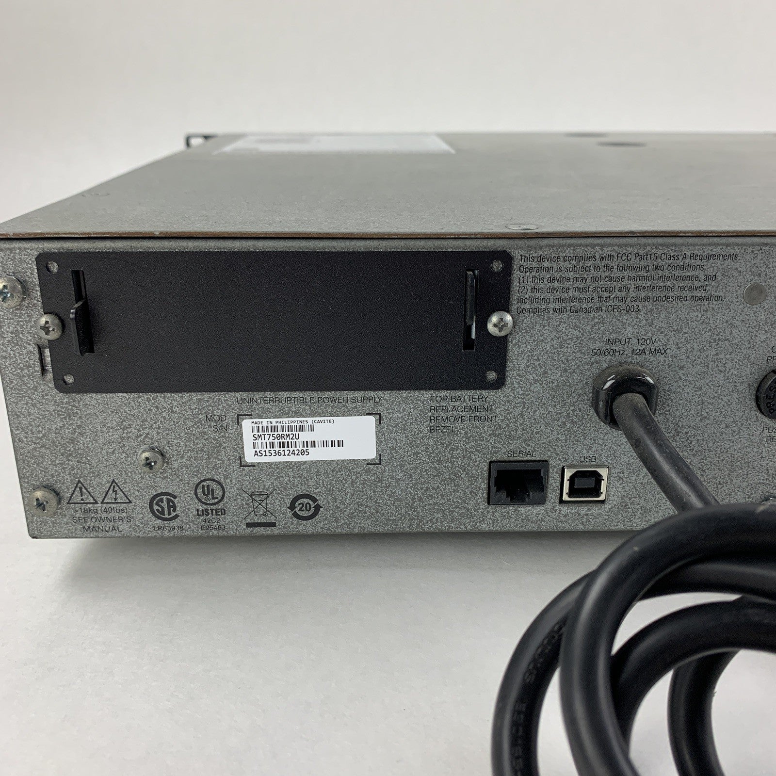 APC SMT750RM2U Line Interactive SmartUPS Power Supply Tested No Battery No Caddy