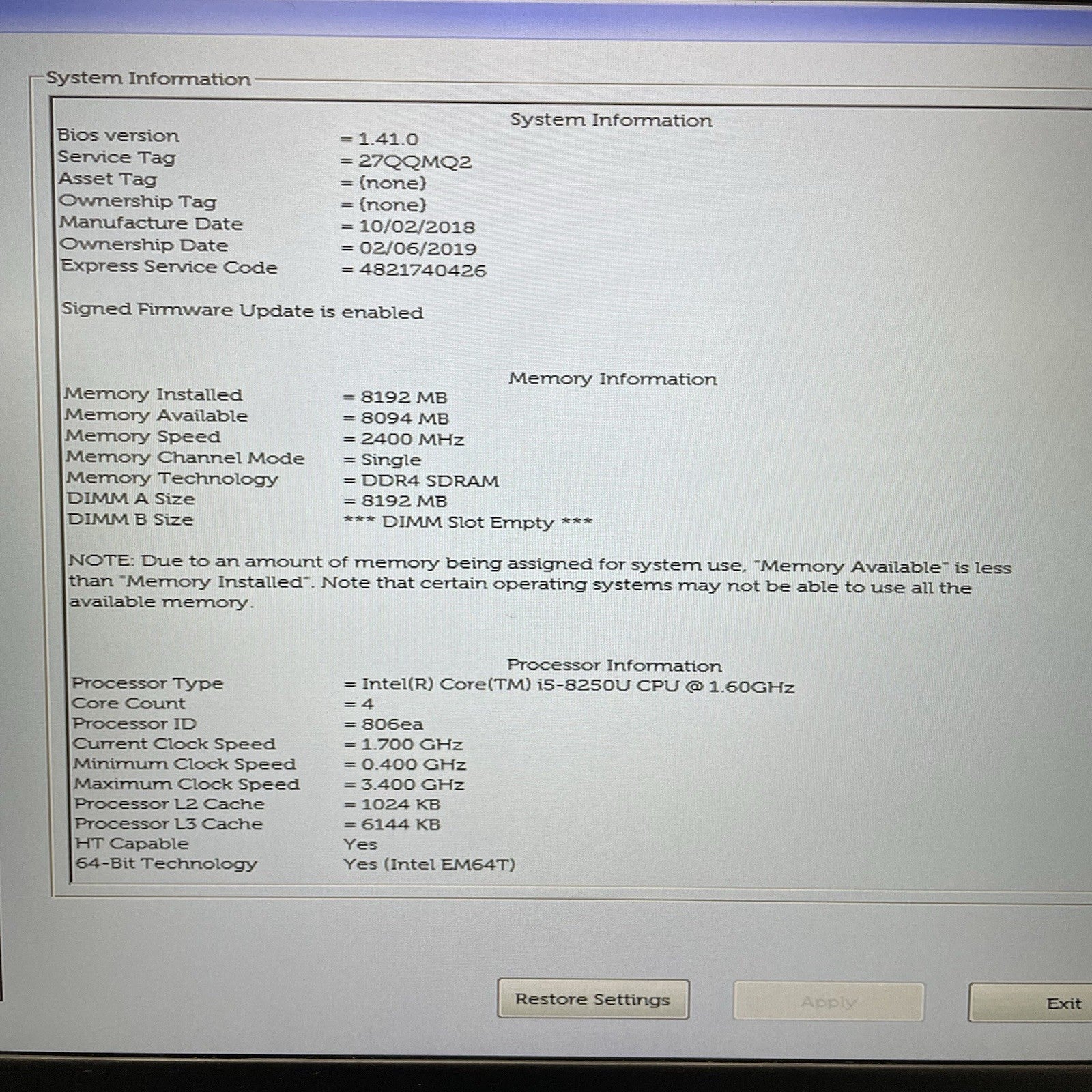 Dell Latitude 5590 15.6" i5-8250U 1.60 GHz 8 GB RAM No SSD/OS/AC - Wifi Card3