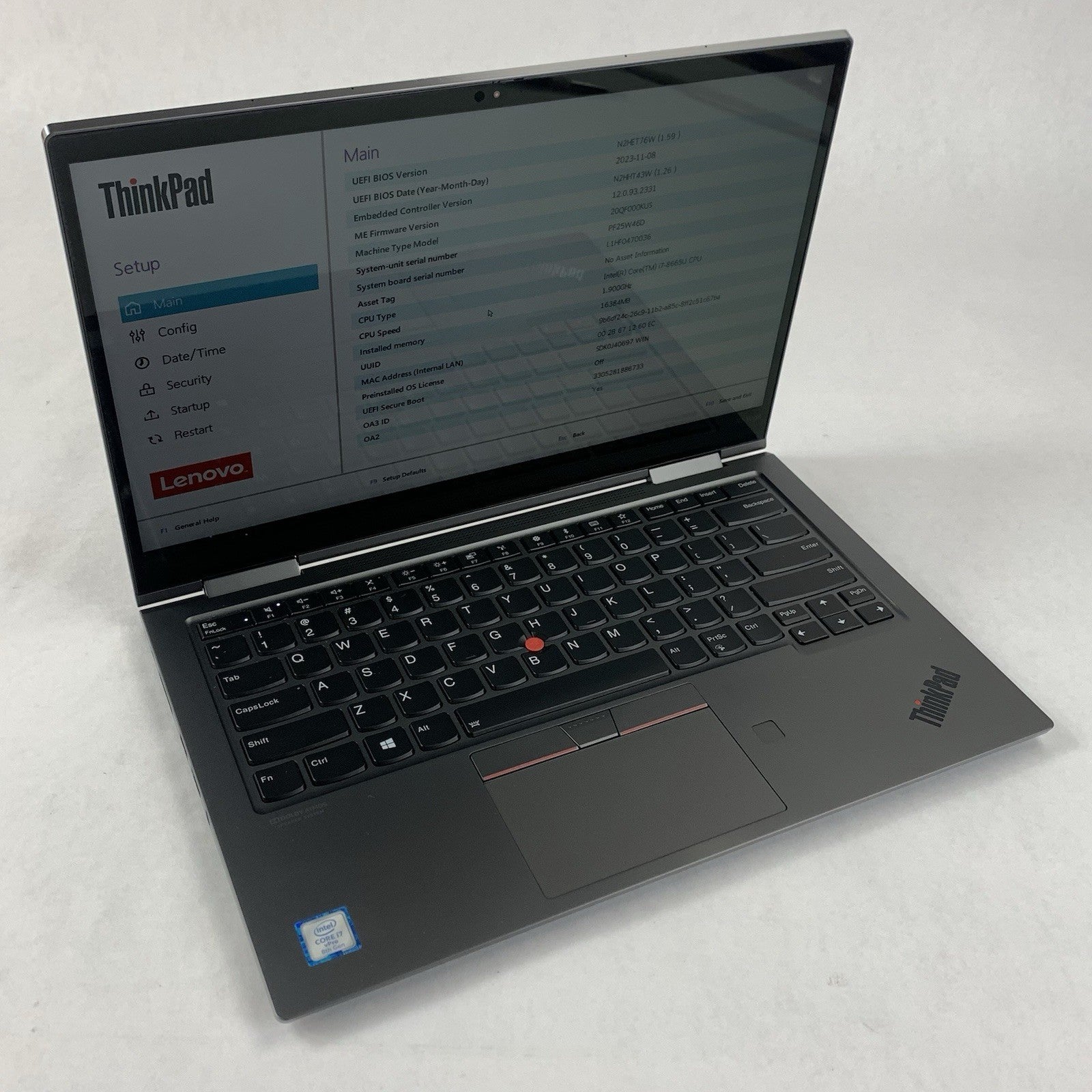 Lenovo ThinkPad X1 Yoga Gen 4 14" Touch i7-8665U 1.90 GHz 16 GB No OS/SSD/AC0