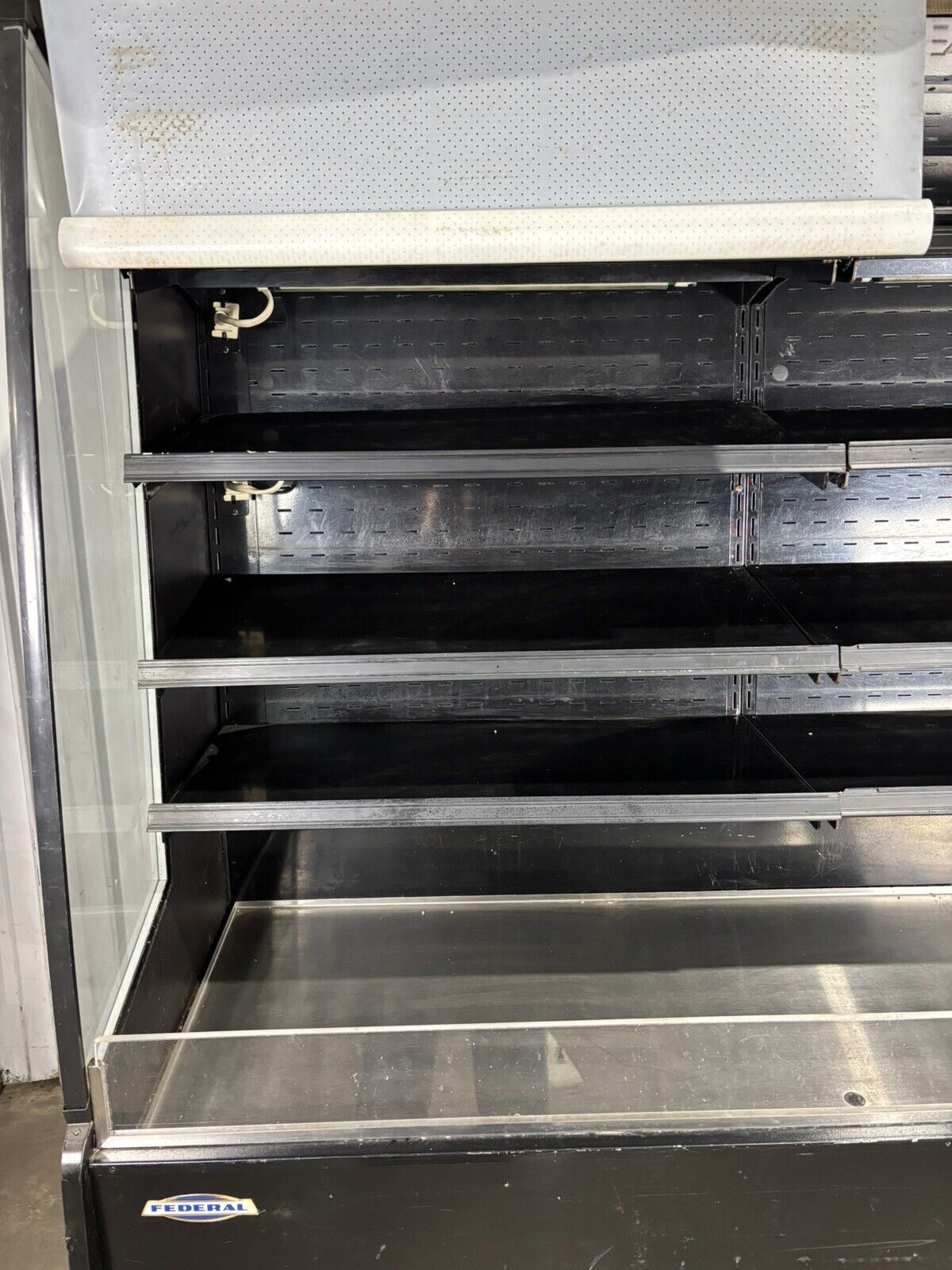 Federal Industries RSSM678R-3 Black 71" Self Serve Four Shelf Air Curtain Powers