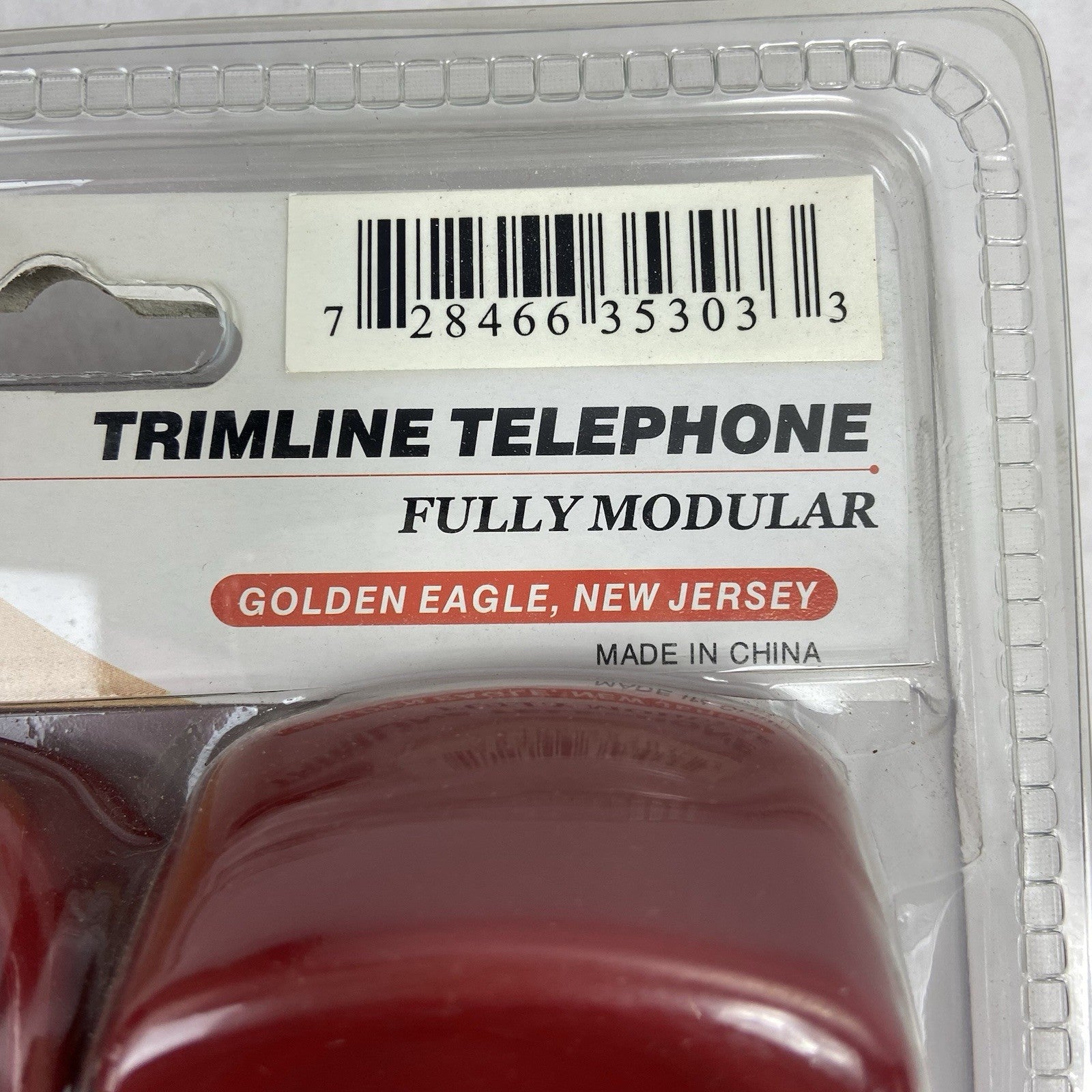 Trimline GE Red Corded Telephone Model 5303 Wall Mount Retro Style New In Box