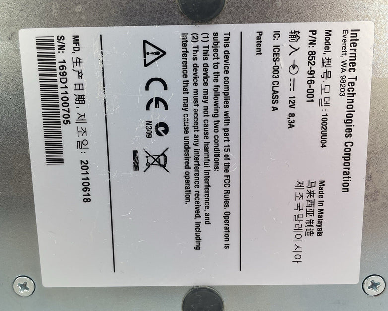 Intermec 1002UU04 852-916-001 4-Slot CS40 Charging Dock Cradle