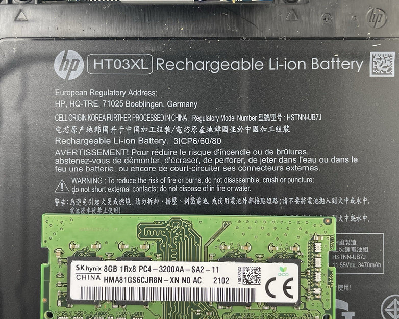 HP 15 da0032wm 15.6" i3-8130U 2.20 GHz 8 GB RAM No SSD/OS/AC