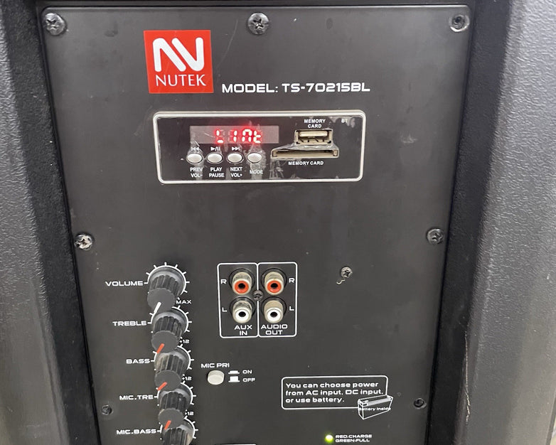Nutek  TS-70215BL Active PA Speaker Tested Working No Battery