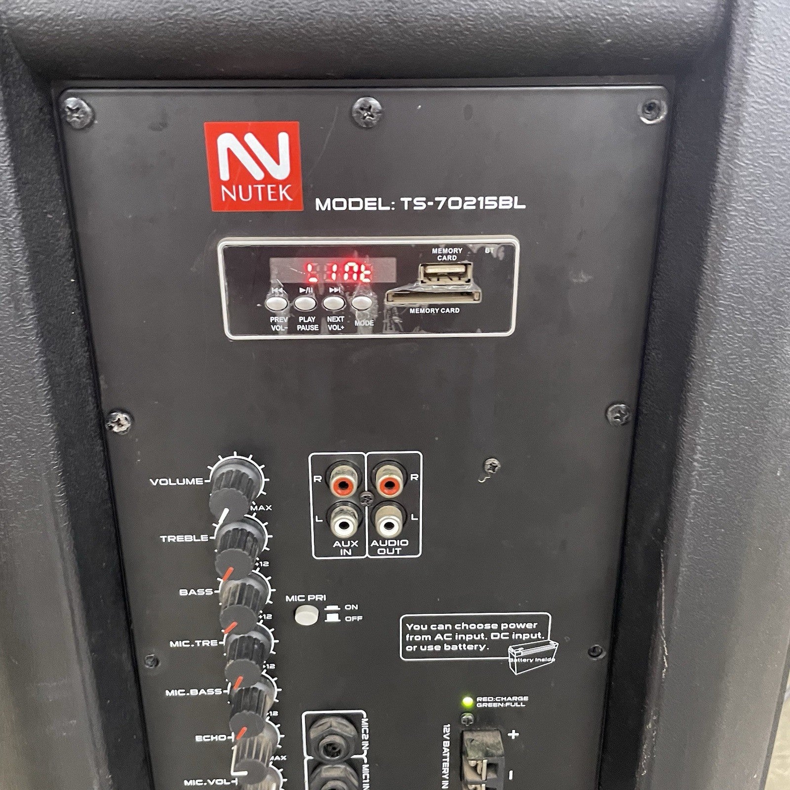 Nutek  TS-70215BL Active PA Speaker Tested Working No Battery6
