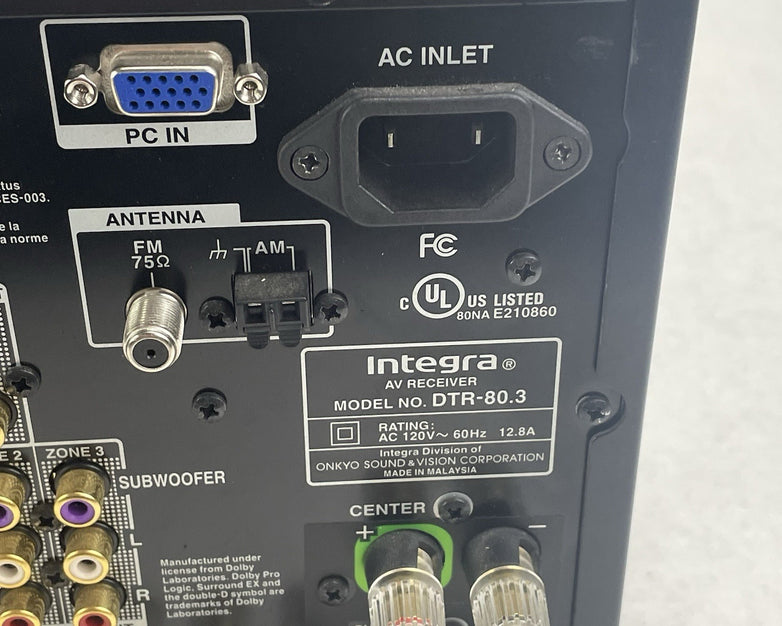 Integra DTR-80.3 9.2 AV Home Theater Receiver No Remote No Output For Parts