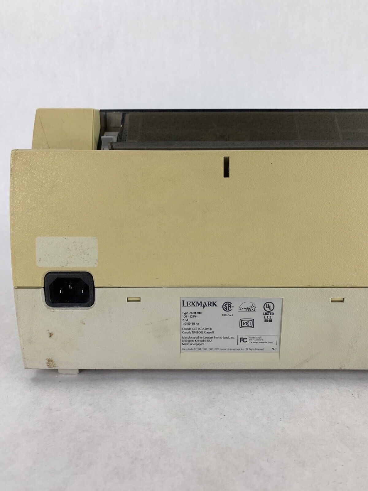 Lexmark 2400 Series 2480-100 Dot Matrix Printer Bad Ports for Parts and Repair