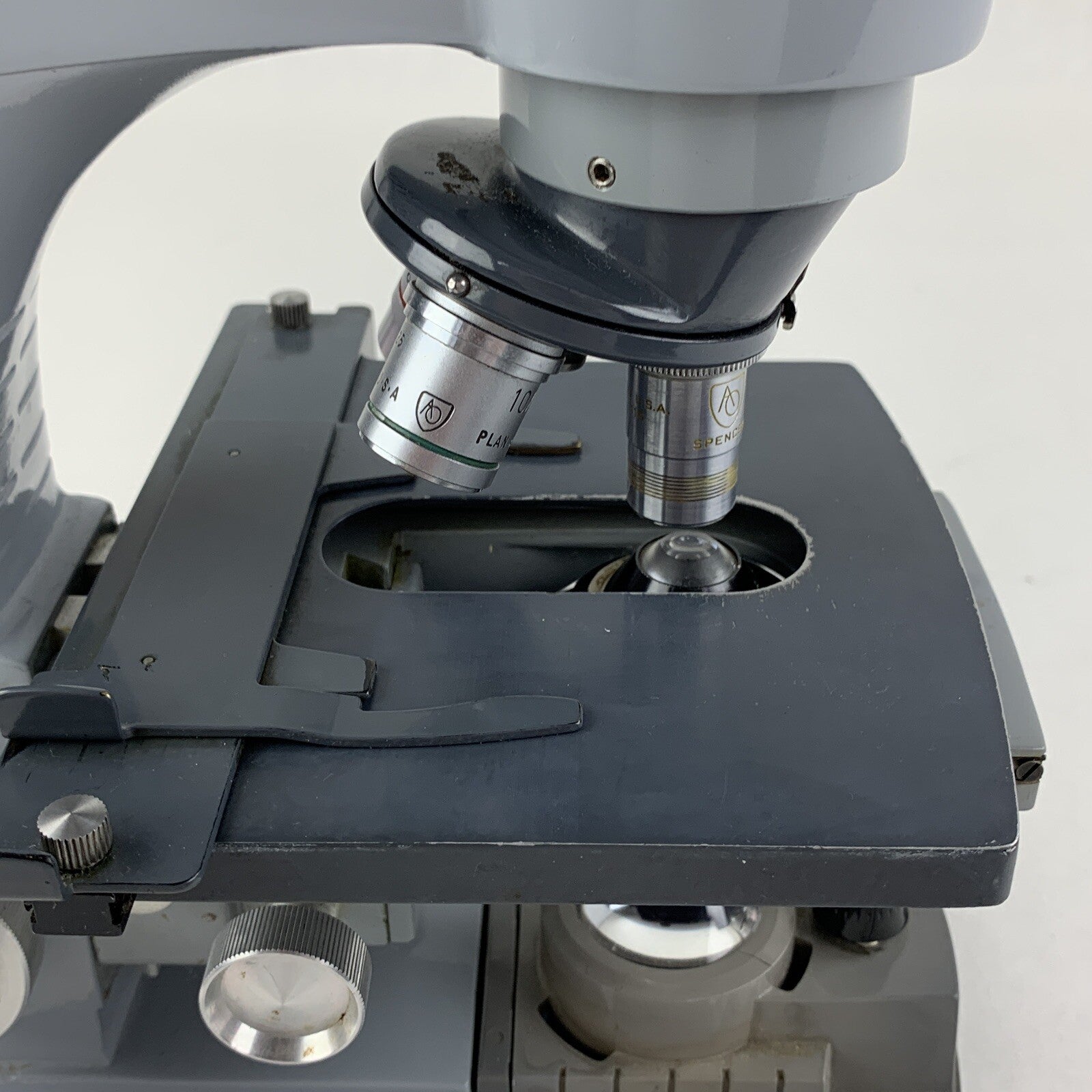 American 1037 Spencer Laboratory Microscope 100/1.25, Oil 10/.25, 45x NA 56