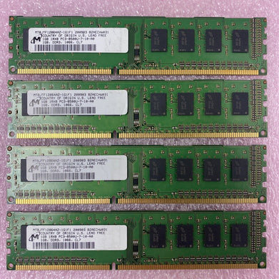 Lot( 4 ) 1GB Micron MT8JTF12864AZ-1G1F1 DDR3 1Rx8 PC3-8500U-7-10-A0 non-ECC RAM