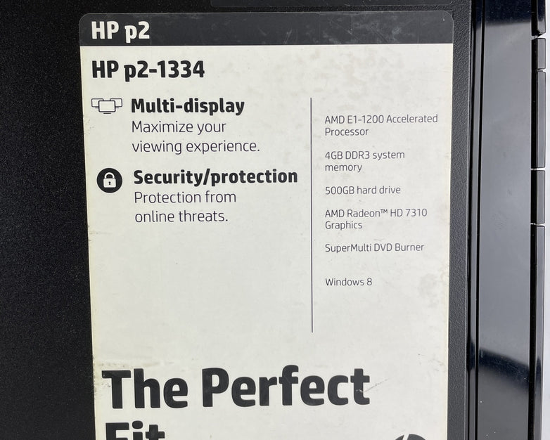 HP Pavilion P2-1334 MT AMD E1-1200 1.4GHz 6GB RAM No HDD No OS