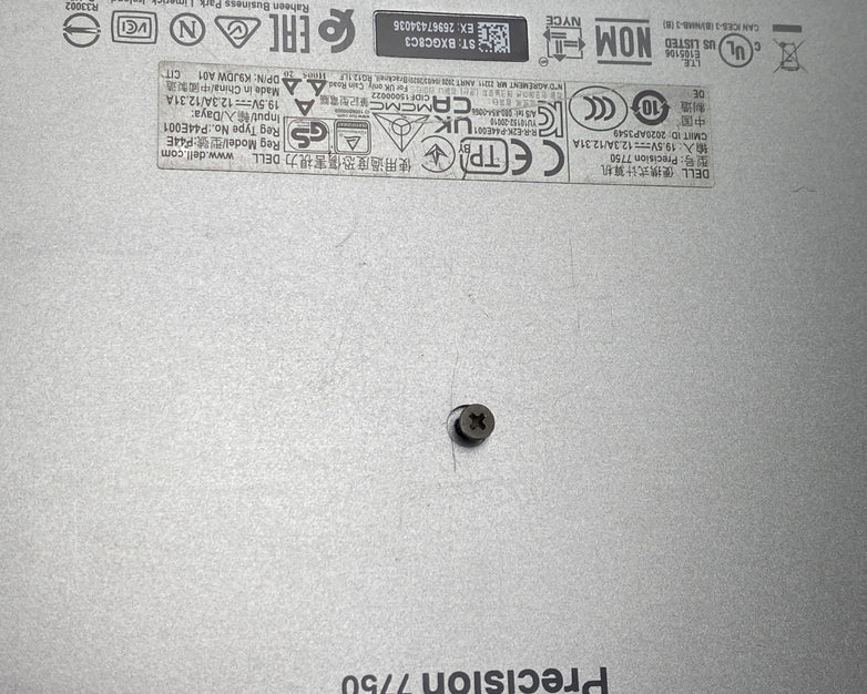 Dell Precision 7750 17.3" Core i7-10850H 2.30 GHz 32GB RAM RTX 4000 No SSD No OS