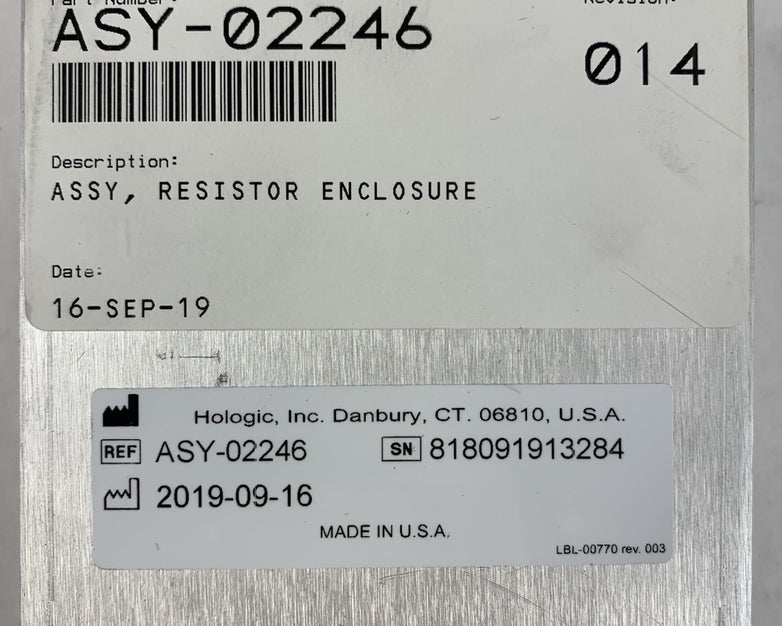 Hologic ASY-02246 Resistor Enclosure - Untested