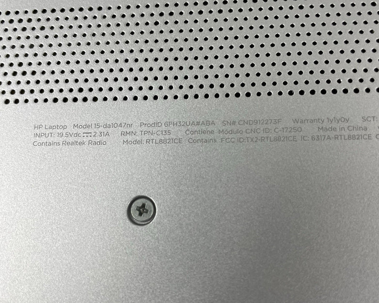 HP 15-da1xxx NoteBook 15.6" i5-8265U 1.60 GHz 8 GB RAM No SSD/OS/AC