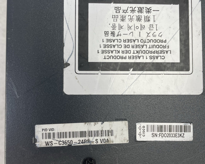 Cisco Catalyst WS-C3650-24PS-S 24-Port PoE+ 4x1G  1x PSU AC Tested & Reset