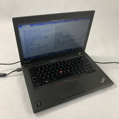 Lenovo ThinkPad T450 14" Intel i5-5300U 2.3 GHz 8 GB Ram No OS No HDD NO AC