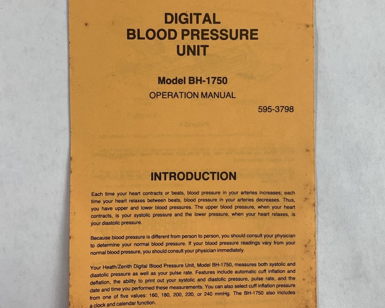 Heath Zenith BH-1750 Blood Pressure and Pulse Rate Unit Tested - Bad Arm Band