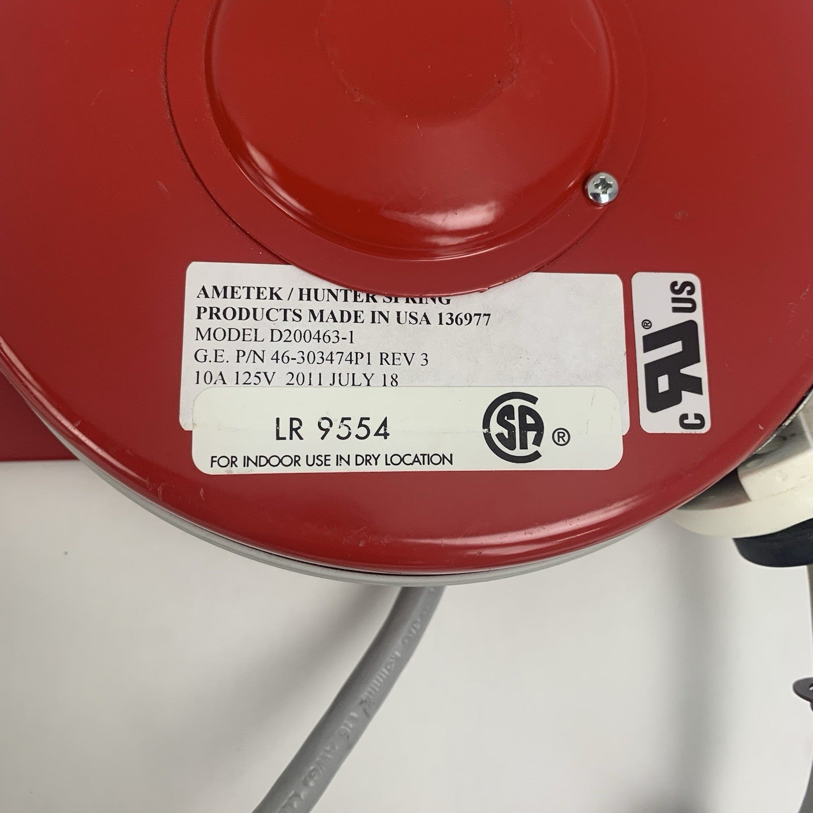 Ametek D200463-1 GE 46-303474P1 AMX-4 Cord Reel2