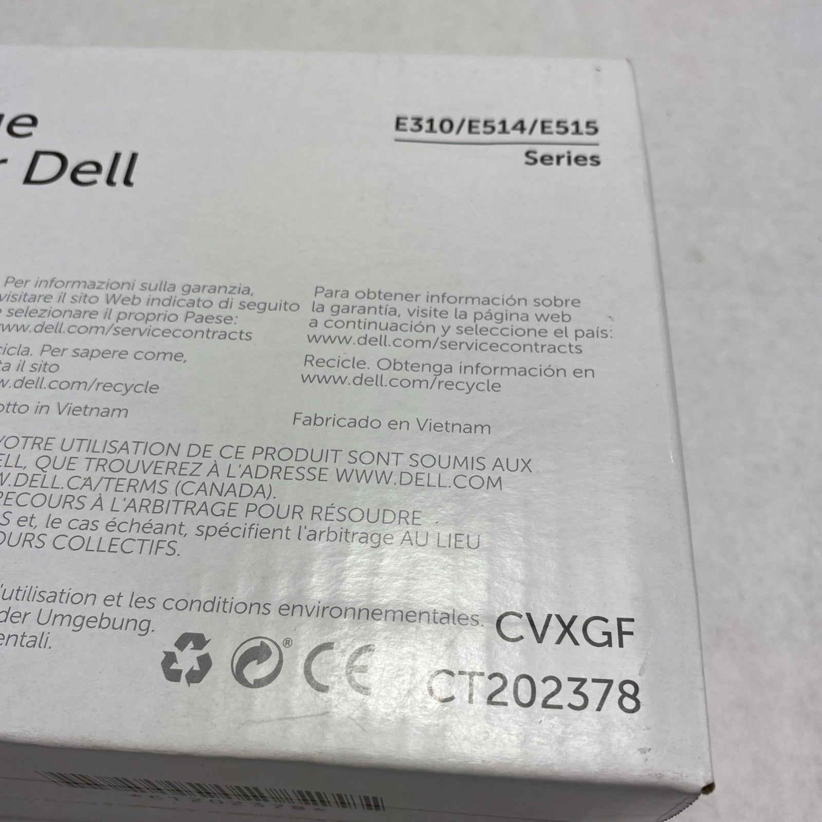 Genuine/OEM Dell CVXGF Black Toner Cartridge For E310 E514 E5158