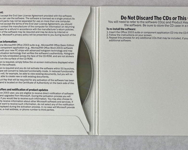 Microsoft Office 2003 MS Basic Edition Full English for Dell 0T1613 (Lot of 5)