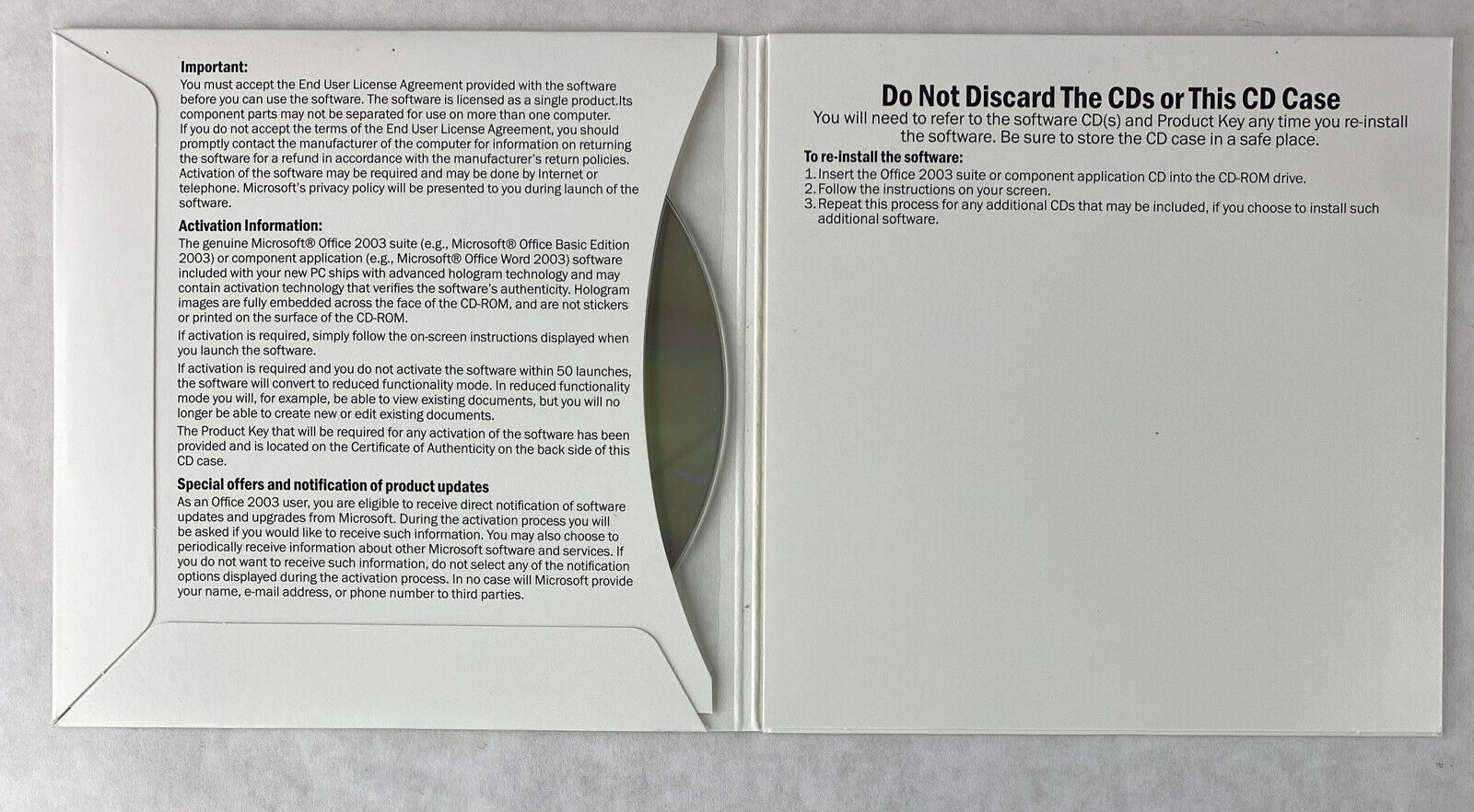 Microsoft Office 2003 MS Basic Edition Full English for Dell 0T1613 (Lot of 5)