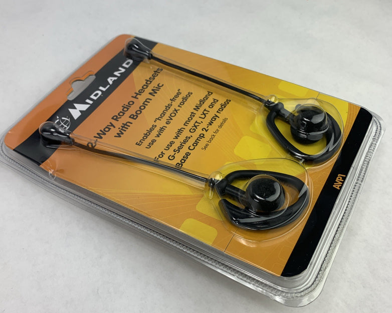 Midland AVP1 2-way Radio Headset with Boom Mic for G-Series GXT LXT Base Camp