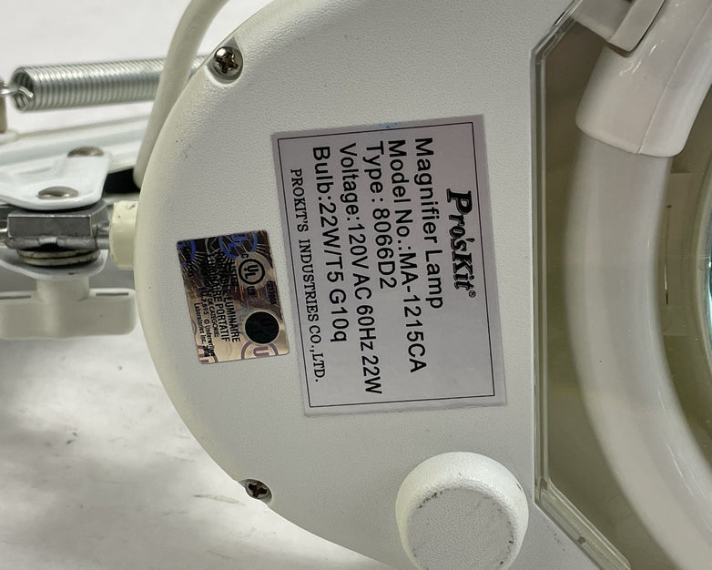 Pro'skit Magnifier Lamp MA-1215CA Without Lens Cover Lid.