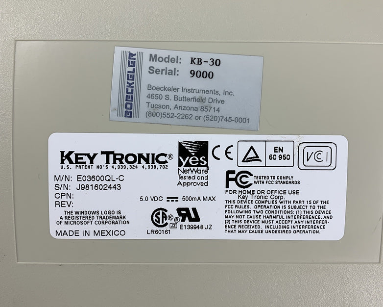 Keytronic E03600QL-C Wired Keyboard AT Clicky Mechanical Vintage Tested