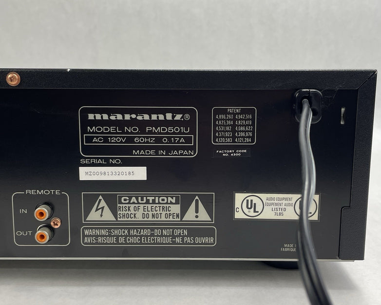 Marantz PMD-501u Professional Cassette Deck Tested Working