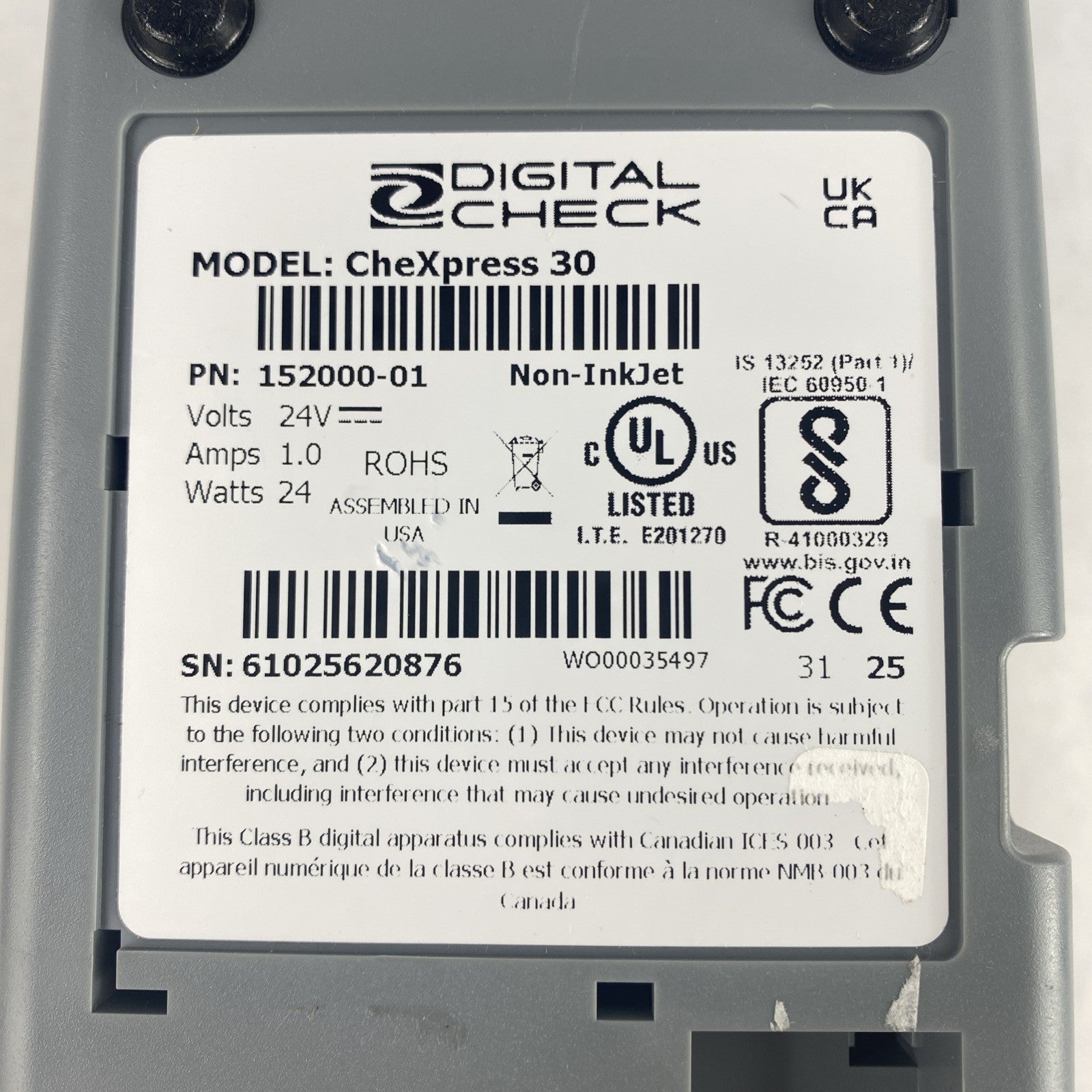 Digital Check Chexpress 30 Check Scanner Tested No AC Adapter5