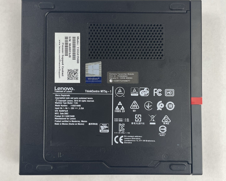 Lenovo ThinkCentre M75Q-1 AMD Ryzen5 Pro 3400GE 3.30GHz 8GB RAM No SSD/OS/AC