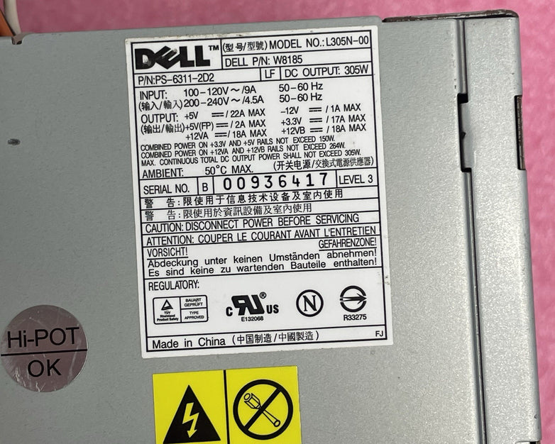 Dell L305N-00 Power Supply Tested